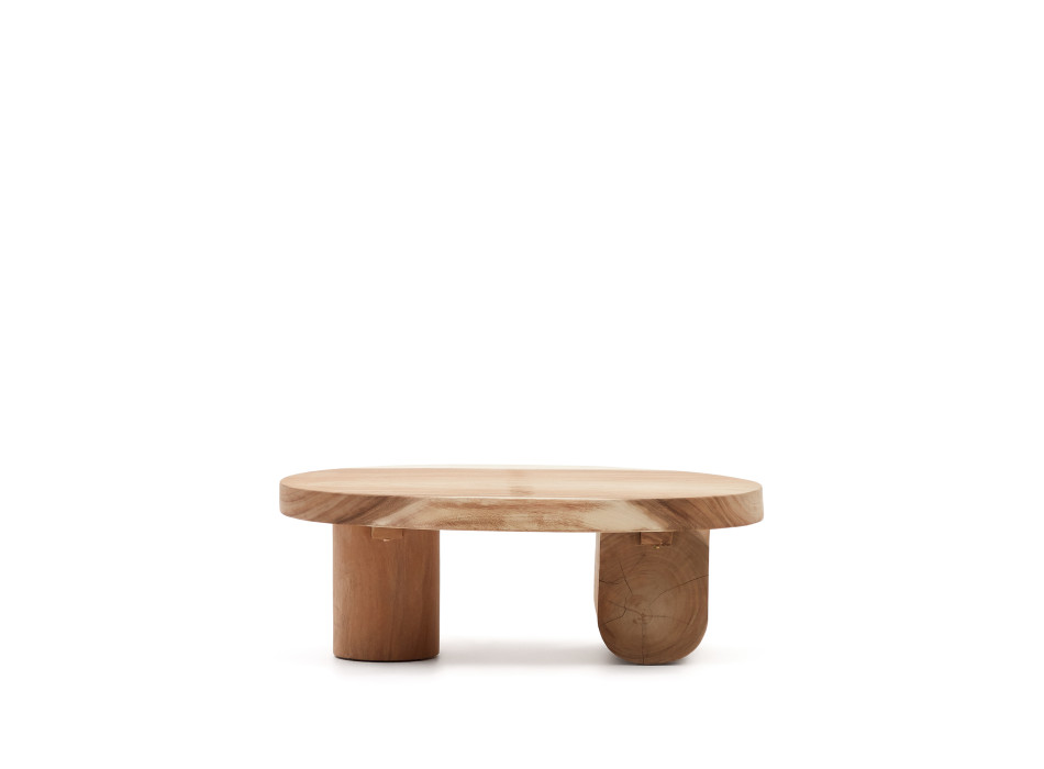 Mesa de centro Mosi de madera maciza de mungur Ø 90 x 60 cm