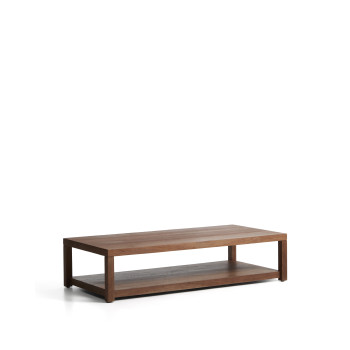 Mesa de centro Norani de madera maciza y chapa de acacia, 150 x 70 cm.