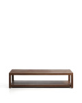 Mesa de centro Norani de madera maciza y chapa de acacia, 150 x 70 cm.