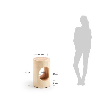 Mesa de centro Halker de madera maciza de mungur Ø 30 cm