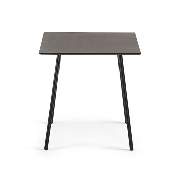 Mesa de centro Mathis de fibrocemento con patas de acero acabado negro 75 x 75 cm