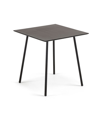 Mesa de centro Mathis de fibrocemento con patas de acero acabado negro 75 x 75 cm