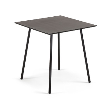Mesa de centro Mathis de fibrocemento con patas de acero acabado negro 75 x 75 cm