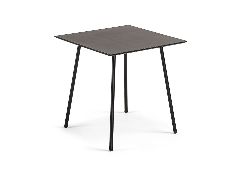 Mesa de centro Mathis de fibrocemento con patas de acero acabado negro 75 x 75 cm