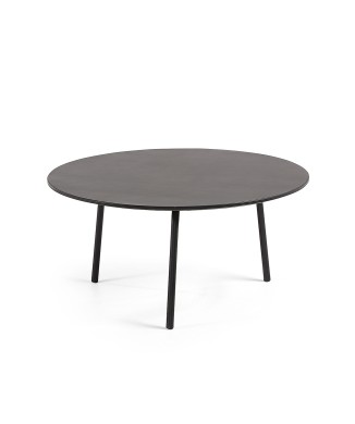 Tavolino Mathis in fibra di cemento con gambe in amento gambe in acciaio nero Ø