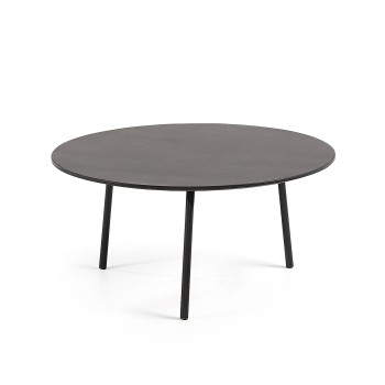 Tavolino Mathis in fibra di cemento con gambe in amento gambe in acciaio nero Ø