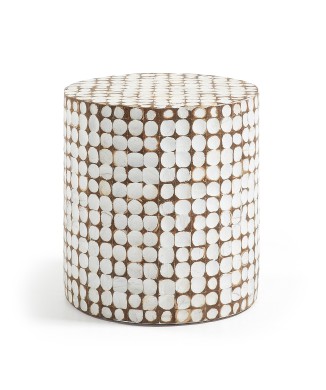 Mesa de centro Necoco en madera maciza de mango y cáscaras de coco