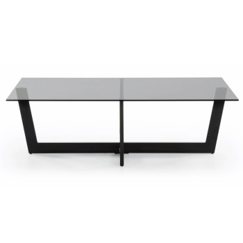 Mesa de centro Plam 120 x 70 cm cristal negro