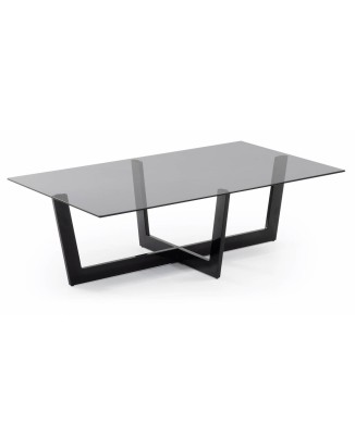 Tavolino Plam 120 x 70 cm vetro nero Fume grigio