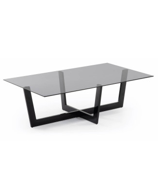 Mesa de centro Plam 120 x 70 cm cristal negro
