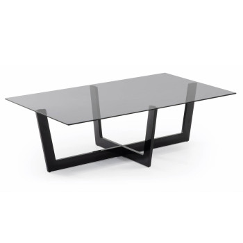 Mesa de centro Plam 120 x 70 cm cristal negro