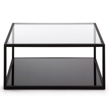 Mesa de centro cuadrada Blackhill de 80 x 80 cm, negra.