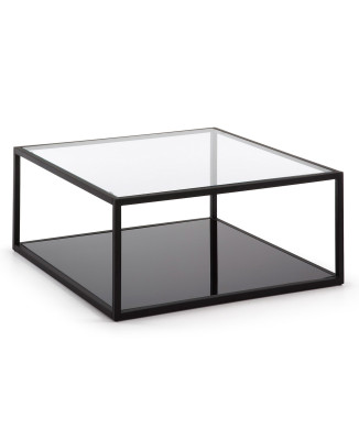 Mesa de centro cuadrada Blackhill de 80 x 80 cm, negra.