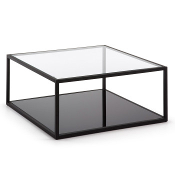 Mesa de centro cuadrada Blackhill de 80 x 80 cm, negra.