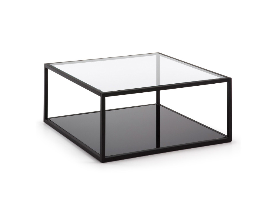 Mesa de centro cuadrada Blackhill de 80 x 80 cm, negra.