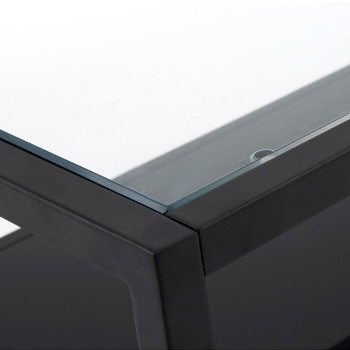 Mesa de centro cuadrada Blackhill de 80 x 80 cm en cristal transparente negro