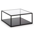 Blackhill mesa de centro cuadrada 80 x 80 cm cristal negro transparente