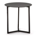 Mesa de centro Raeam de cristal templado y acero con acabado negro, Ø 50 cm. PROMOCIÓN