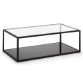 Blackhill mesa de centro rectangular 110 x 60 cm cristal negro transparente