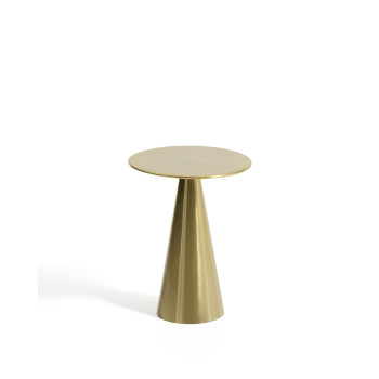 Mesa de centro Rhet en metal con acabado dorado, Ø 39 cm