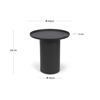 Mesa de centro redonda Fleska de metal negro Ø 45 cm