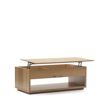 Mesa de centro Alguema chapada en roble y acabado natural 120 x 60 cm