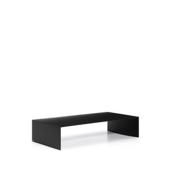 Mesa de centro Litto, MDF lacado en negro, 140 x 70 cm