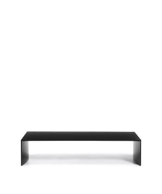 Mesa de centro Litto, MDF lacado en negro, 140 x 70 cm