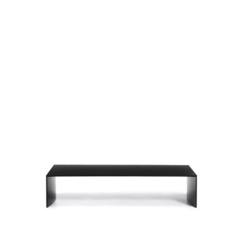 Mesa de centro Litto, MDF lacado en negro, 140 x 70 cm