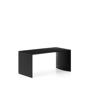 Mesa de centro Litto, MDF lacado en negro, 90 x 45 cm