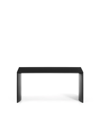 Mesa de centro Litto, MDF lacado en negro, 90 x 45 cm