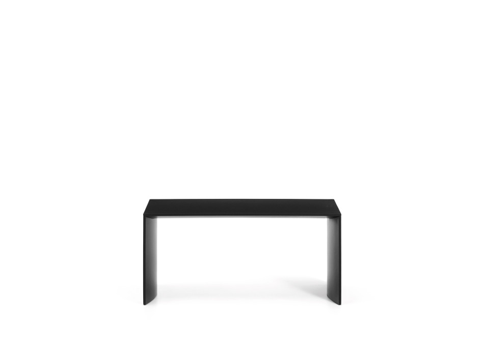 Mesa de centro Litto, MDF lacado en negro, 90 x 45 cm
