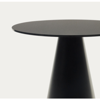 Mesa de centro Wilshire de cristal templado y metal con acabado pintado negro, Ø 50 cm