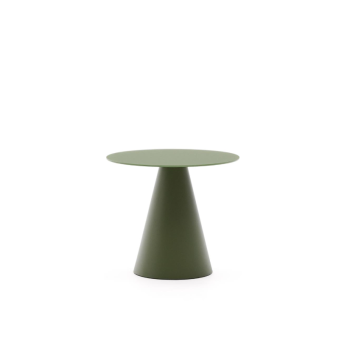 Mesa de centro Wilshire de cristal templado y metal con acabado pintado negro, Ø 50 cm