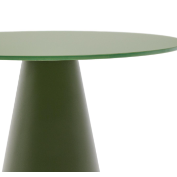 Mesa de centro Wilshire de cristal templado y metal con acabado pintado negro, Ø 50 cm