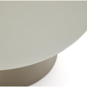 Mesa de centro Wilshire en cristal templado esmerilado y acero pintado Ø80cm