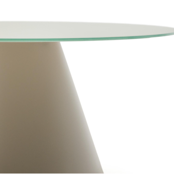 Mesa de centro Wilshire en cristal templado esmerilado y acero pintado Ø80cm