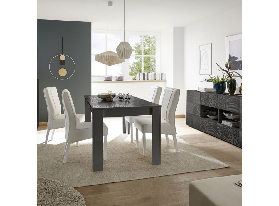 Mesa MIRO 137x90 cm + 48 cm color negro