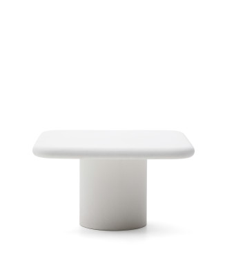 Mesa Addaia de hormigón blanco 135 x 135 cm