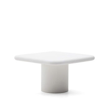 Mesa Addaia de hormigón blanco 135 x 135 cm