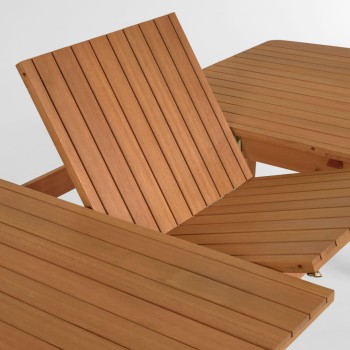 Mesa de exterior extensible Hanzel en madera maciza de eucalipto 183 (240) x 100 cm FSC 100%