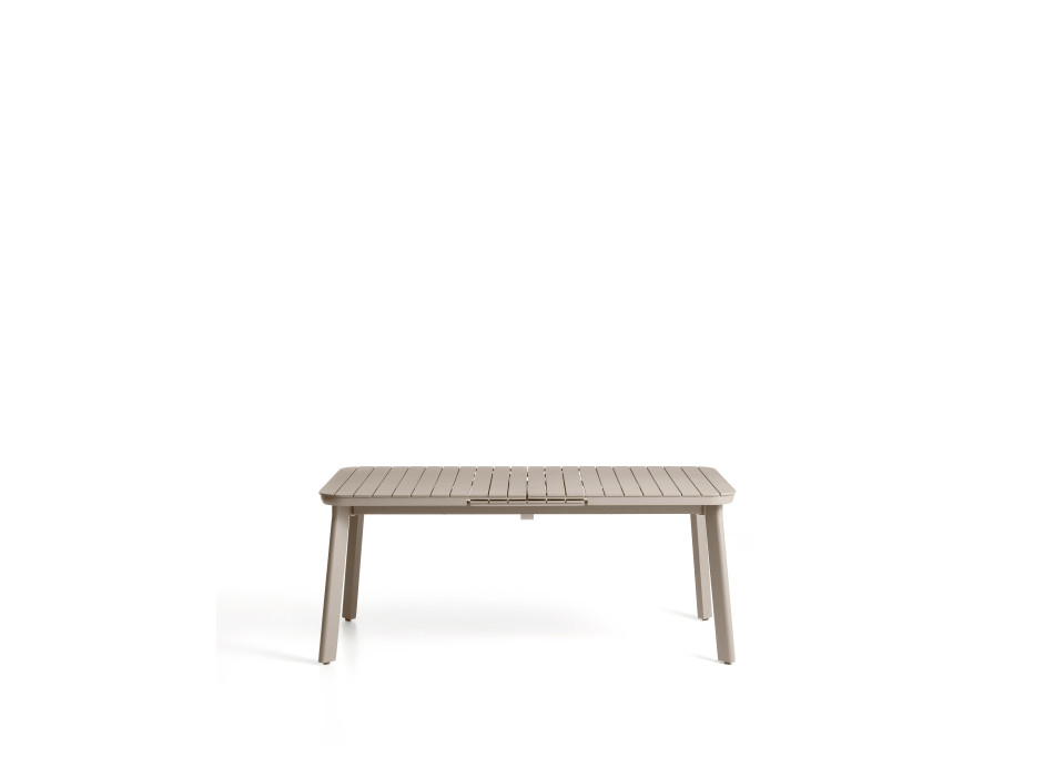 Mesa de exterior extensible Izola de aluminio con acabado color topo, 185 (235) x 100 cm.