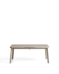 Mesa de exterior extensible Izola de aluminio con acabado color topo, 185 (235) x 100 cm.