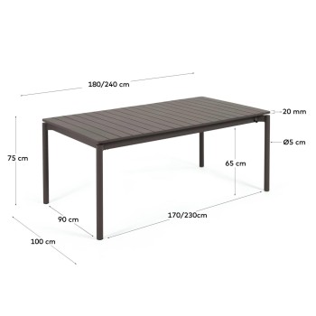 Mesa de exterior extensible Zaltana en aluminio