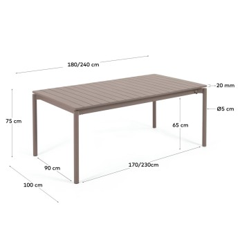 Mesa de exterior extensible Zaltana en aluminio