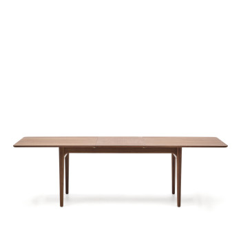 Mesa extensible Elan en chapa de nogal y madera maciza, 200(260)x100cm, Crédito FSC Mixto