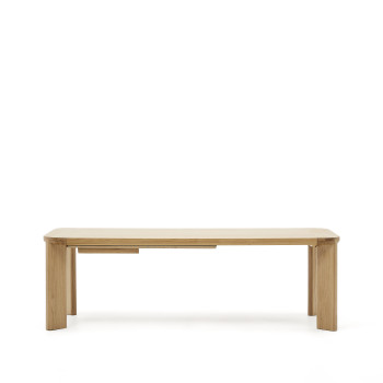 Mesa extensible Jondal en madera maciza y chapa de roble FSC 100% 240 (32