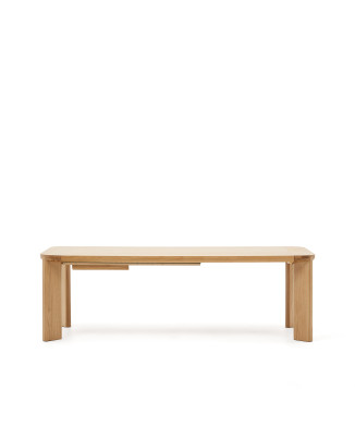 Mesa extensible Jondal en madera maciza y chapa de roble FSC 100% 240 (32