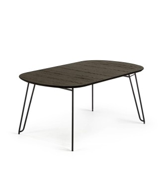 Mesa extensible Milian 140 (220) x 90 cm (220) x 90 cm pata de metal negra