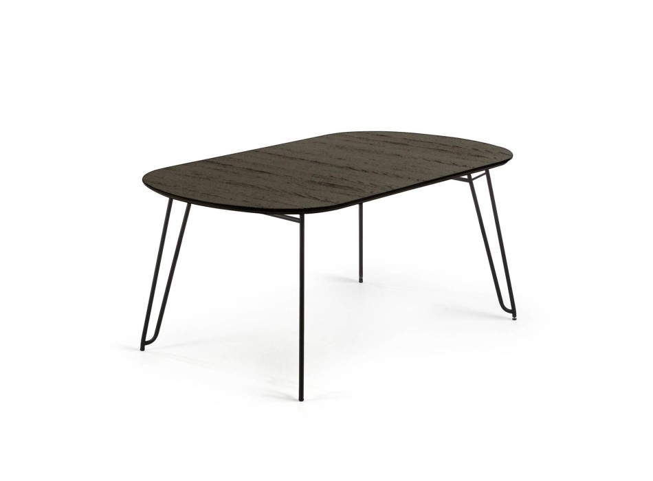 Mesa extensible Milian 140 (220) x 90 cm (220) x 90 cm pata de metal negra